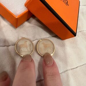 Vintage Hermes clip on horse earrings